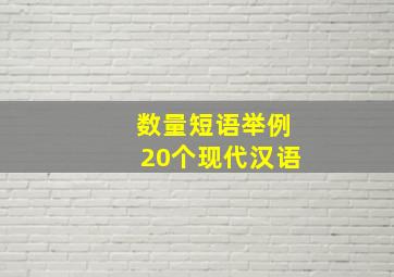 数量短语举例20个现代汉语