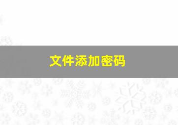 文件添加密码