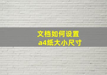 文档如何设置a4纸大小尺寸