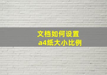 文档如何设置a4纸大小比例