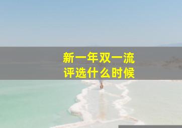 新一年双一流评选什么时候