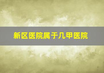 新区医院属于几甲医院