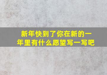 新年快到了你在新的一年里有什么愿望写一写吧