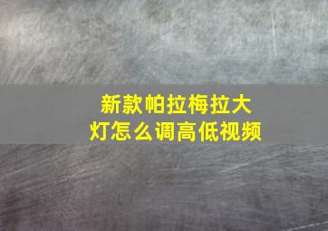 新款帕拉梅拉大灯怎么调高低视频