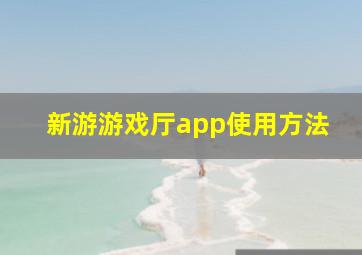 新游游戏厅app使用方法