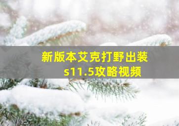 新版本艾克打野出装s11.5攻略视频