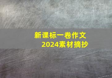 新课标一卷作文2024素材摘抄