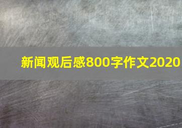 新闻观后感800字作文2020