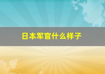 日本军官什么样子