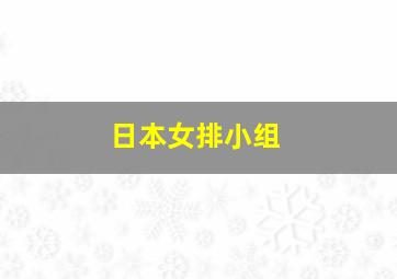 日本女排小组