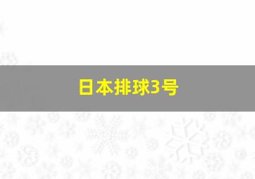 日本排球3号