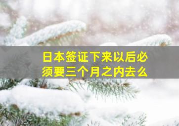 日本签证下来以后必须要三个月之内去么