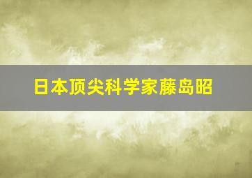 日本顶尖科学家藤岛昭