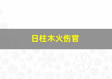 日柱木火伤官