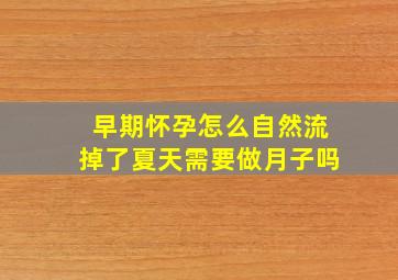 早期怀孕怎么自然流掉了夏天需要做月子吗