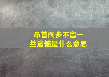 昂首阔步不留一丝遗憾是什么意思