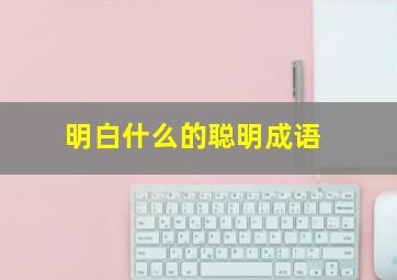 明白什么的聪明成语