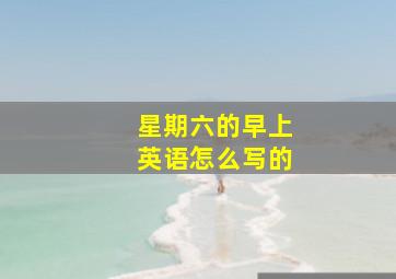 星期六的早上英语怎么写的