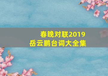 春晚对联2019岳云鹏台词大全集