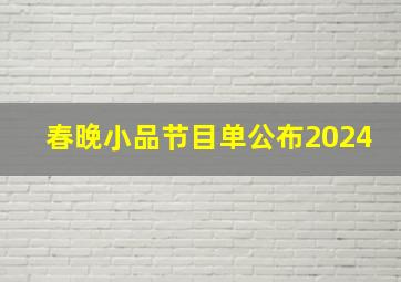 春晚小品节目单公布2024