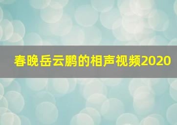 春晚岳云鹏的相声视频2020