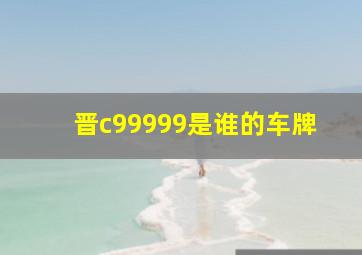 晋c99999是谁的车牌