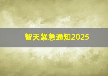 智天紧急通知2025