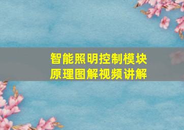 智能照明控制模块原理图解视频讲解