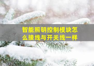 智能照明控制模块怎么接线与开关线一样