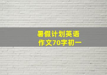 暑假计划英语作文70字初一