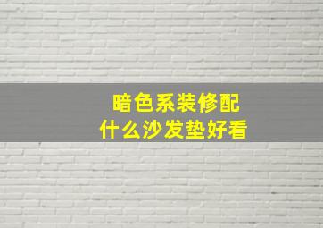 暗色系装修配什么沙发垫好看