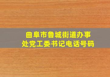 曲阜市鲁城街道办事处党工委书记电话号码