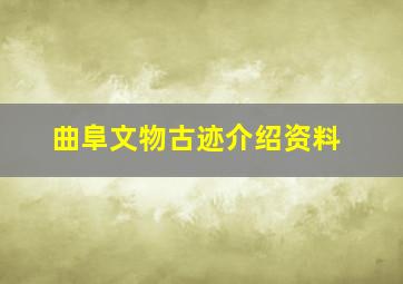 曲阜文物古迹介绍资料