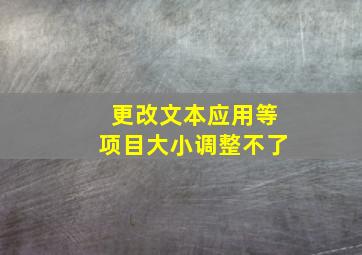 更改文本应用等项目大小调整不了