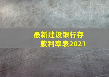 最新建设银行存款利率表2021