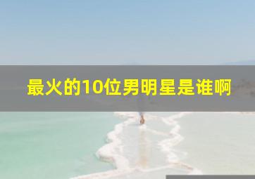 最火的10位男明星是谁啊