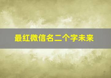 最红微信名二个字未来