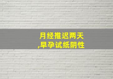 月经推迟两天,早孕试纸阴性