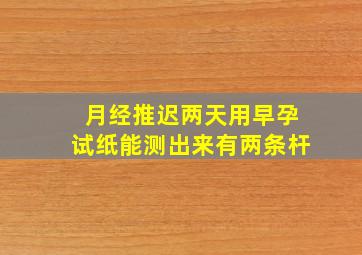 月经推迟两天用早孕试纸能测出来有两条杆