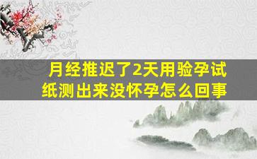 月经推迟了2天用验孕试纸测出来没怀孕怎么回事