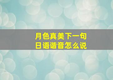 月色真美下一句日语谐音怎么说