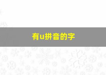 有u拼音的字