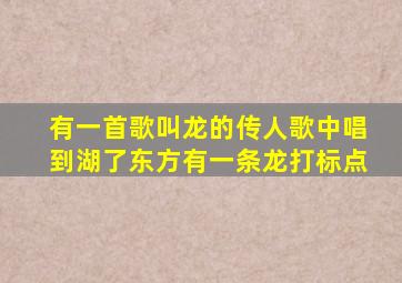 有一首歌叫龙的传人歌中唱到湖了东方有一条龙打标点