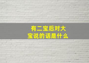 有二宝后对大宝说的话是什么