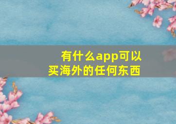 有什么app可以买海外的任何东西