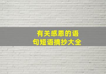 有关感恩的语句短语摘抄大全