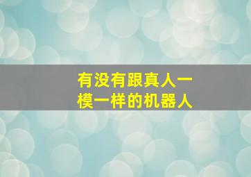 有没有跟真人一模一样的机器人