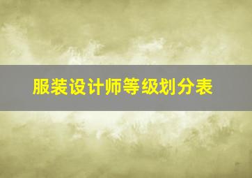 服装设计师等级划分表