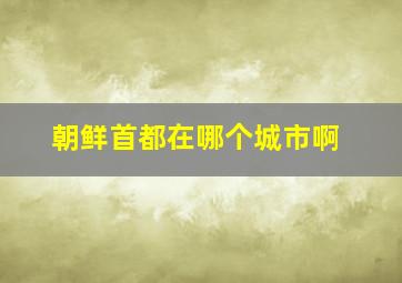 朝鲜首都在哪个城市啊