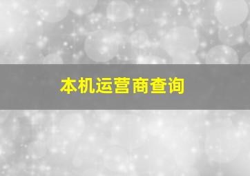 本机运营商查询